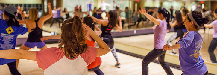 group fitness class at the uark union gym